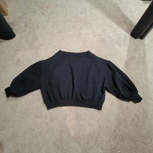 boohoo Plus Oversized Slash Neck Balloon Sleeve Black Sweatshirt Size 12 NWT